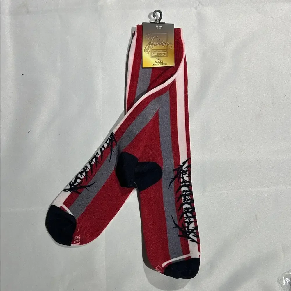 Red and Gray Thorn Men's Socks by Headgear Classics